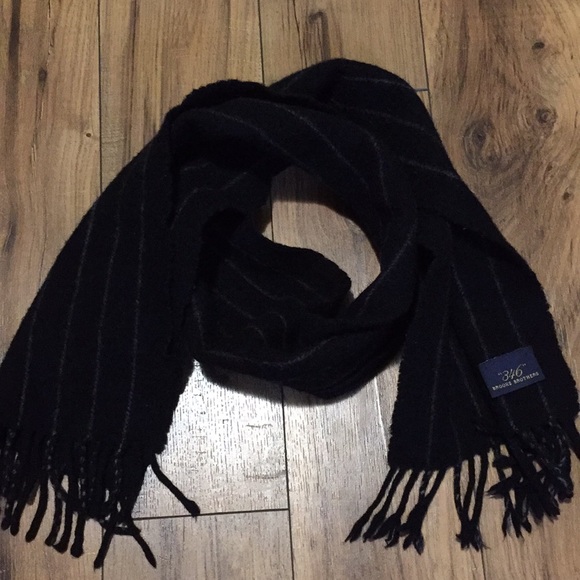 Brooks Brothers “346” Lambswool Scarf Black Men’s